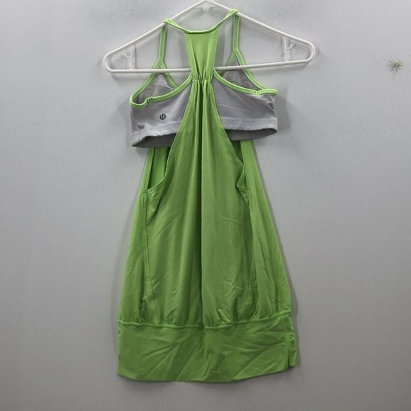 Lululemon No Limits Green Sleeveless Pullover Built In Bra Camisole Tank Size 4 - Picture 6 of 7